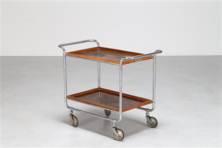BREUER MARCEL LAJOS (1902 - 1981) Attrib. Carrello in acciaio tubolare e...