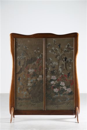 TEMPESTINI MAURIZIO (1908 - 1960) Attrib. Paravento in legno con arazzo...