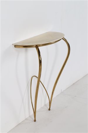 RAVA CARLO ENRICO (1903 - 1986) Consolle in ottone con piano in marmo, anni...