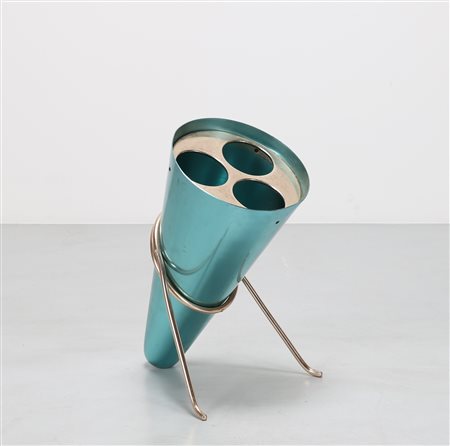 SOTTSASS ETTORE (1917 - 2007) Portaombrelli in tondino di alluminio...