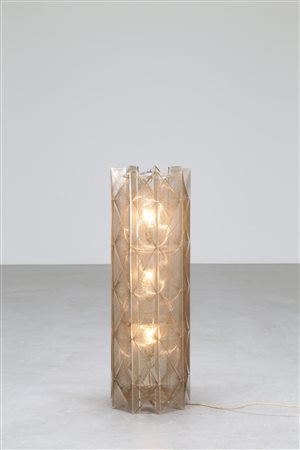 MANIFATTURA ITALIANA Lampada da terra in metallo plexiglass e cordini di...