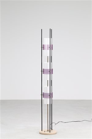 STILUX - MILANO Lampada da terra con base in marmo, metallo laccato dettagli...