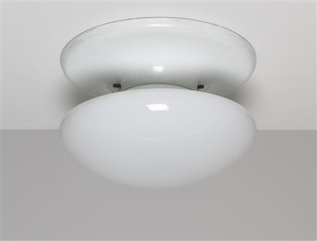 MANIFATTURA ITALIANA Lampada da soffitto in metallo laccato e vetro satinato....