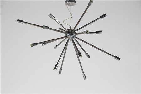 MANIFATTURA ITALIANA Lampada a sospensione in metallo cromato mod sputnik,...