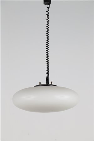 STILNOVO Lampada a sospensione in metallo laccato ottone e vetro satinato,...