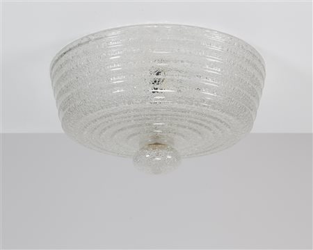 BAROVIER & TOSO Lampada da soffito in vetro pulegoso, anni 80. -. Cm 36,00 x...