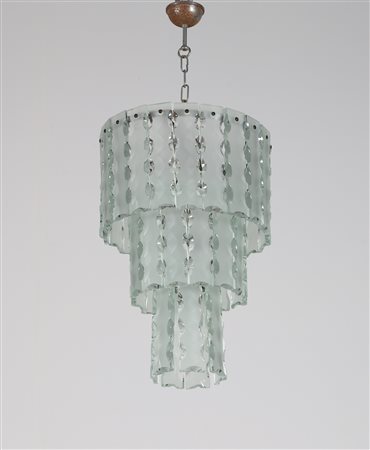 MANIFATTURA ITALIANA Lampada a sospensione in metallo e vetro satinato,...