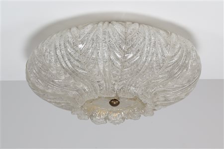 BAROVIER ERCOLE (1889 - 1974) Plafoniera in vetro pulogoso, per Barovier e...