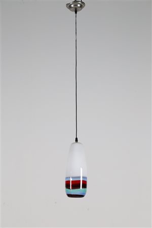 VIGNELLI MASSIMO (n. 1931) Lampada a sospensione in vetro di Murano prod....