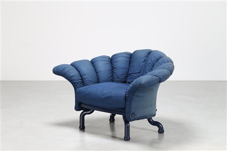 CECCHI MARZIO Poltrona trono in metallo e tessuto, per Studio Most Firenze,...