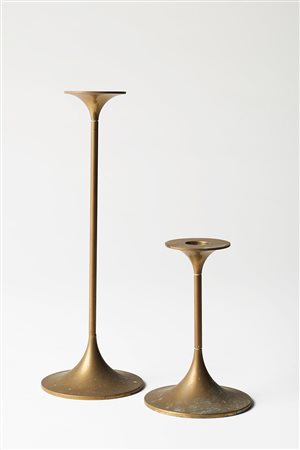 Max Bruel (1927 - 1995) Due candelieri in ottone. Esecuzione Torben Orskov,...