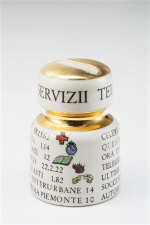 Piero Fornasetti (Milano 1913 - 1988) Fermacarte "Numeri telefonici"....