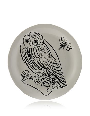 Piero Fornasetti (Milano 1913 - 1988) Piatto della serie "Uccelli...