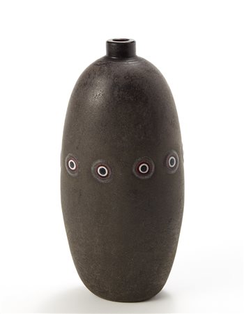 Alfredo Barbini ( 1912 - 2007) Vaso a bottiglia in vetro ametista scuro...