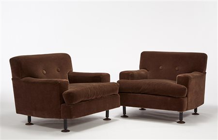 Marco Zanuso (Milano 1916 - Milano 2001) Coppia di poltrone modello "Square"....