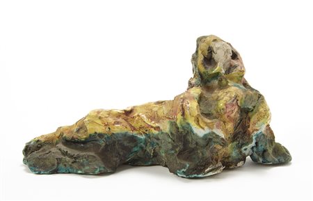 Piero Gauli (Milano 1916 - 2012) "Donna", scultura in ceramica policroma...