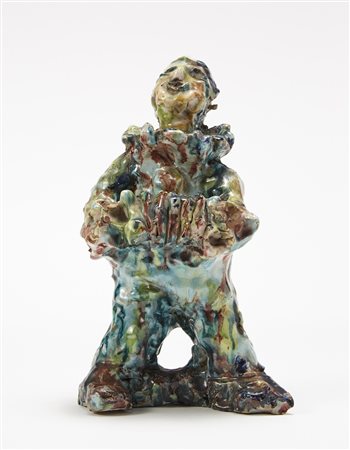 Piero Gauli (Milano 1916 - 2012) "Suonatore di fisarmonica", scultura in...