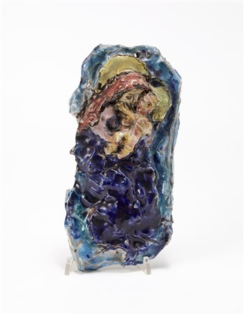 Piero Gauli (Milano 1916 - 2012) "Madonna con Bambino". Formella in ceramica...