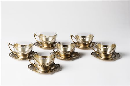 Hans Ofner (attr.) ( 1880 - 1939) Lotto composto da sei tazze in vetro e...