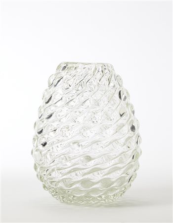 Flavio Poli ( 1900 - 1984) Vaso in vetro soffiato "cristallo incrociato"...