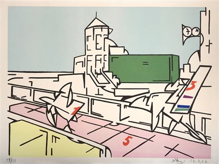 Valerio Adami 50x70 1967 serigrafia su carta esemplare 59/123