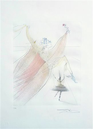 Salvador Dalì 50x66 'terpsichore-Deesse de la Danse' acquaforte acquerellata...
