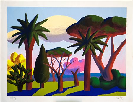 Salvotore Mangione Serigrafia 70x100 munerata 93-99 Paesaggio