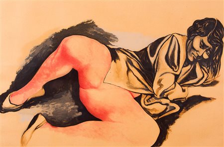 Guttuso Renato Acquaforte e acquatinta 89,5x123 foglio numerata 59-99 Nudo