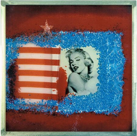 Omar Ronda tecnica mista 50x50 marylin frozen autentica dell'art su foto