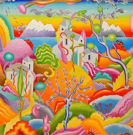 Luca Alinari 70x70 olio su tela autentica dell'art. su foto