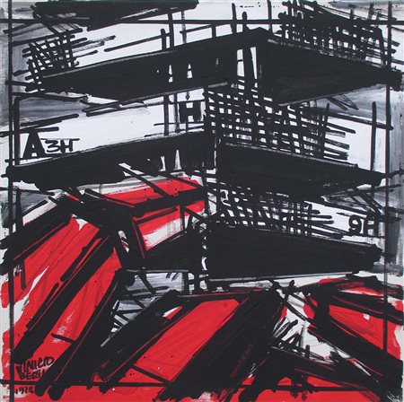 Vinicio Berti tempera morgan su tela 60x60 del 1978 autentica dell' art. su foto