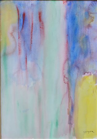 Antonio Corpora temporale a Siviglia acquerello su carta 51x36 1996 autentica...