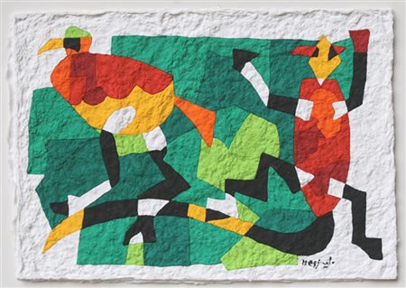 Ugo Nespolo soft painting 34x49 autentica dell' art. su foto