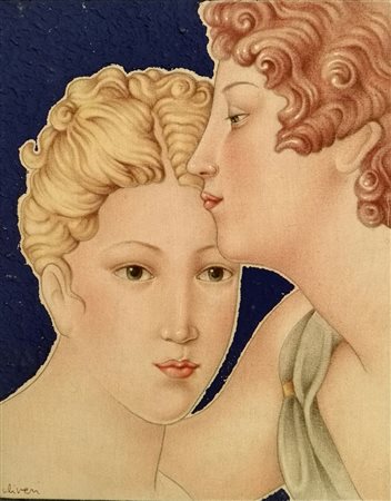 Luca Alinari olio e acrilici su tela 24x20 riportata su tavola autentica...