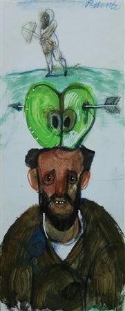 Antonio Possenti olio su carta 10x25 autentica archivio Possenti Lucca