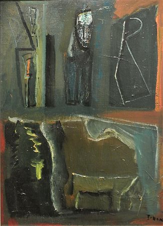 Mario Sironi carta inteleta 73x53.5 del 1953 autentica Meloni