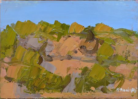 Ennio Morlotti olio su tela 30x39,5 anno 1985 catalogo generale pag.676