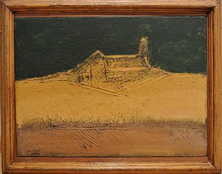 Carlo Mattioli olio su tela 50.5x70.5 del 1973 autentica dell'art. su foto