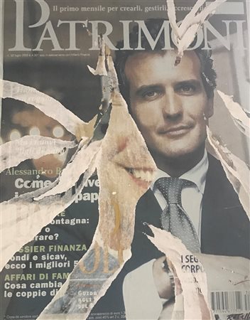 Franco Rotella "Personality" 2004 decollage99x76 autentica dell'art su foto