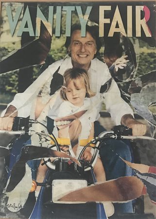 Franco Rotella 'il vincente" 71x100 2004 decollage autentica dell'art su foto