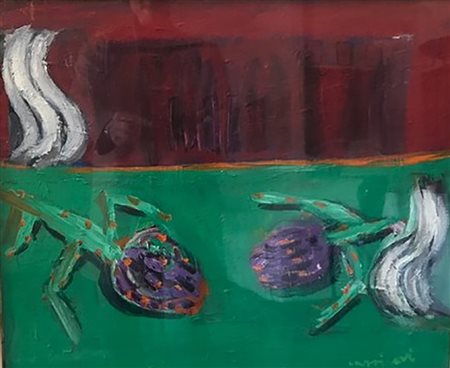 Bruno Cassinari olio su tela 50x60 del 1988 autentica dell'art su foto