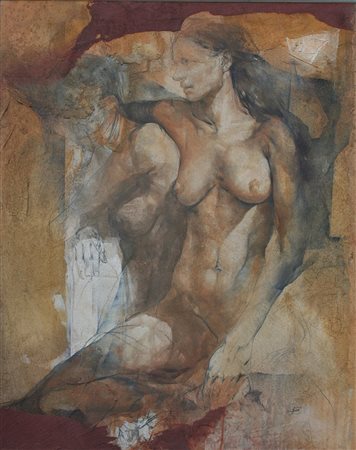 Nicola Samorì - Conforto - affresco su tela 80x100 '98 autentica dell'art. al...