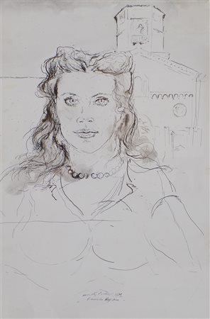 Walter Piacesi china su cartone 35X50 autentica dell'art. su foto