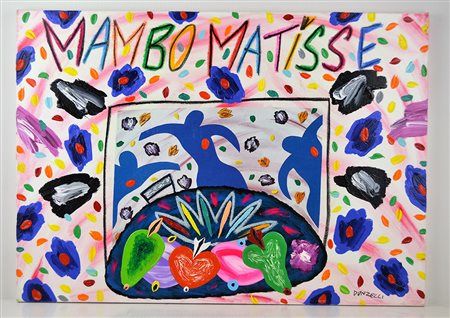 Bruno Donzelli 50x70 tecnica mista su tela manbo matisse autentica dell'art....