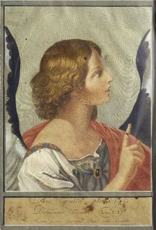 Anonimo del XIX sec. ANGELO ANNUNCIANTE, 1848 cm. 36x26 stampa ritoccata a...