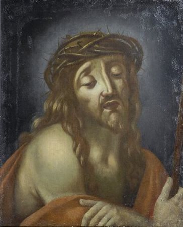 Scuola Italia Settentrionale, XVIII sec. ECCE HOMO Olio su tela, cm. 53x43,5