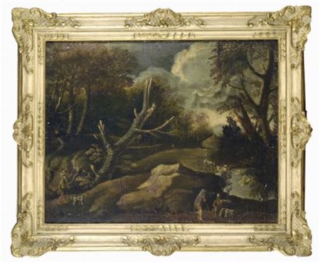 Italia settentrionale XVII-XV111 sec. BOSCO Olio su tela., cm. 49x61