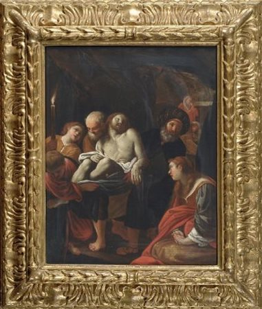 Attr. a Sisto Badalocchio DEPOSIZIONE NEL SEPOLCRO Olio su tela, cm....