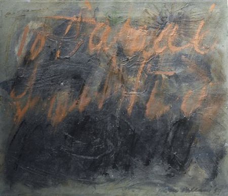 Mario Fallani (Firenze, 1934) LETTERE, 1959 Olio su tela, cm. 38x45 Firma e...