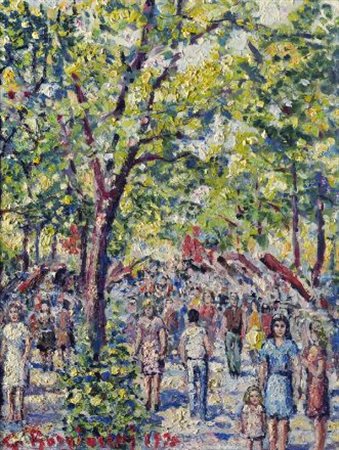 Guido Borgianni (New York, 1915 - Firenze, 2011) AL PARCO, 1995 Olio su tela,...